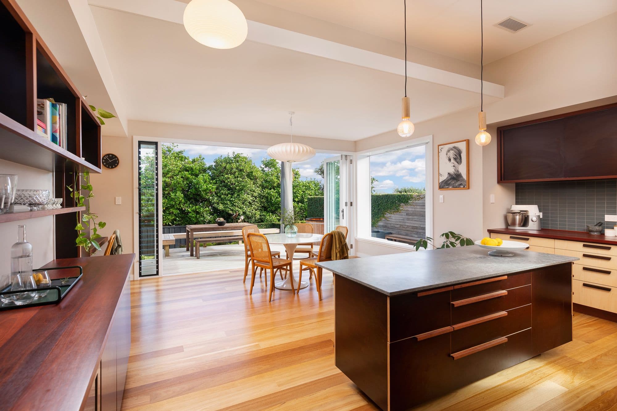 Open-plan kitchen and dining