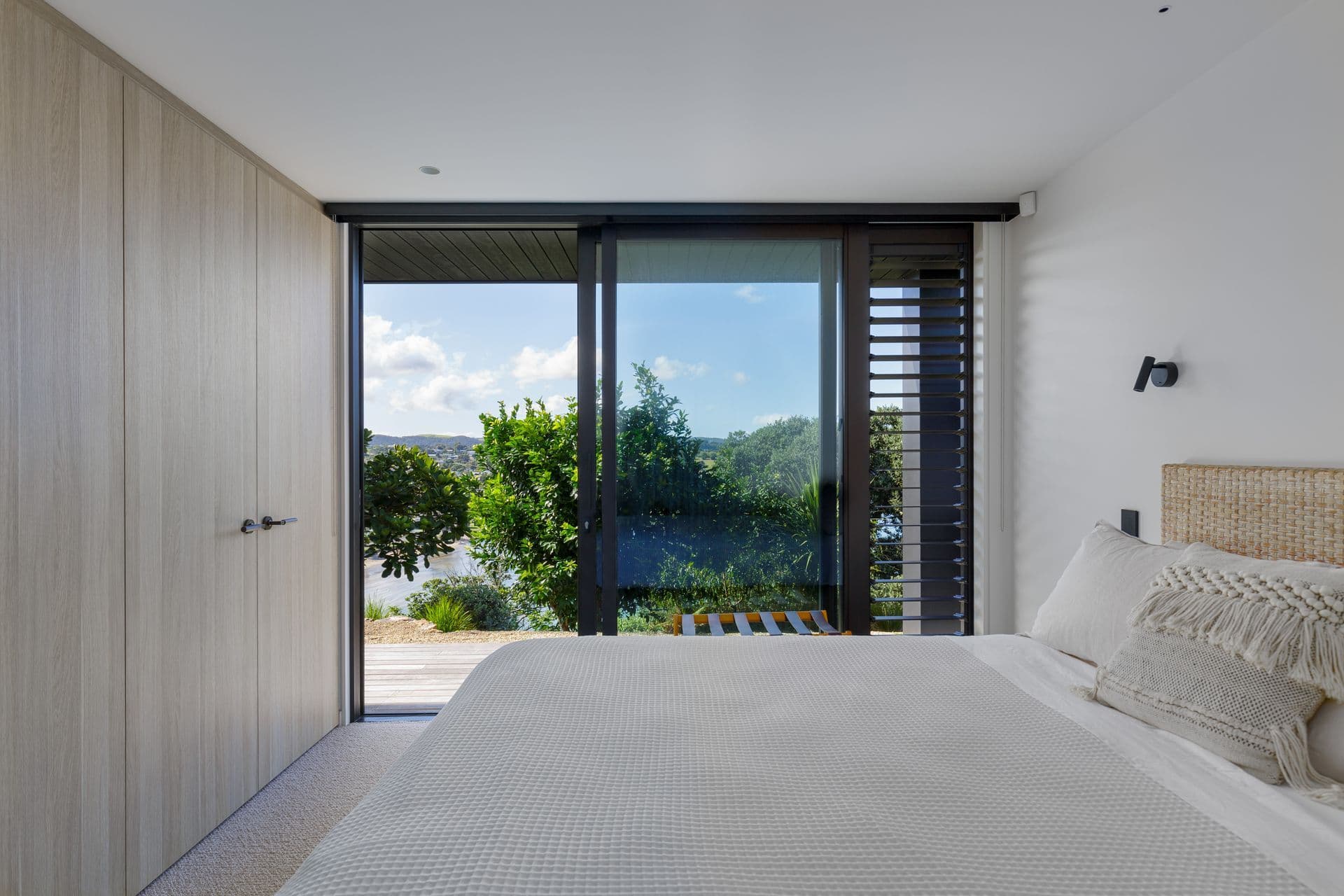 Bedroom opening to the deck