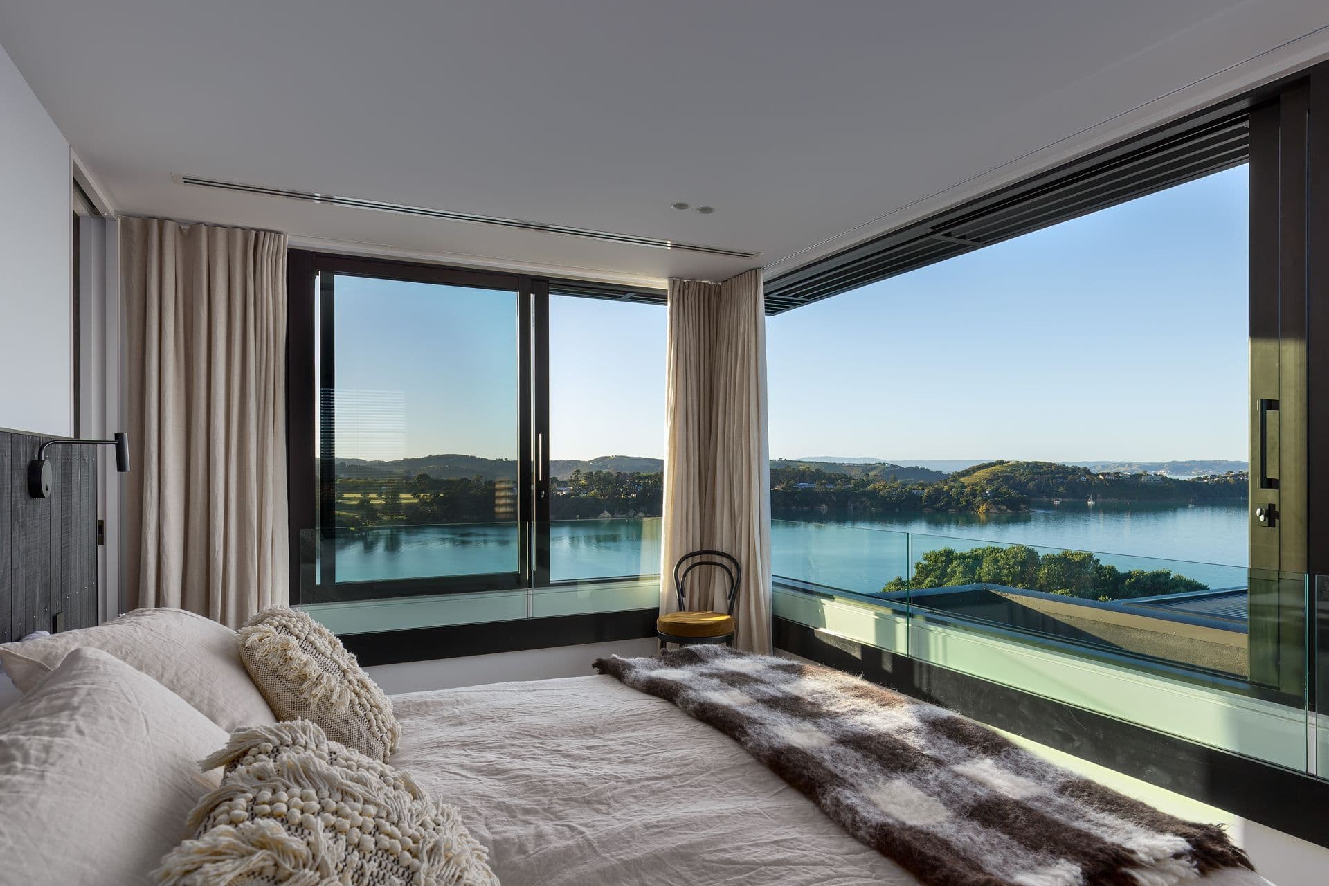 The main bedroom over Huruhi Bay